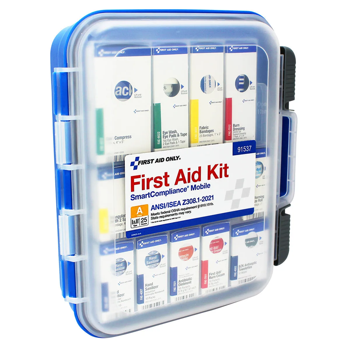 SmartCompliance Mobile 25 Person ANSI A Clear Front First Aid Kit, ANSI 2021 Compliant