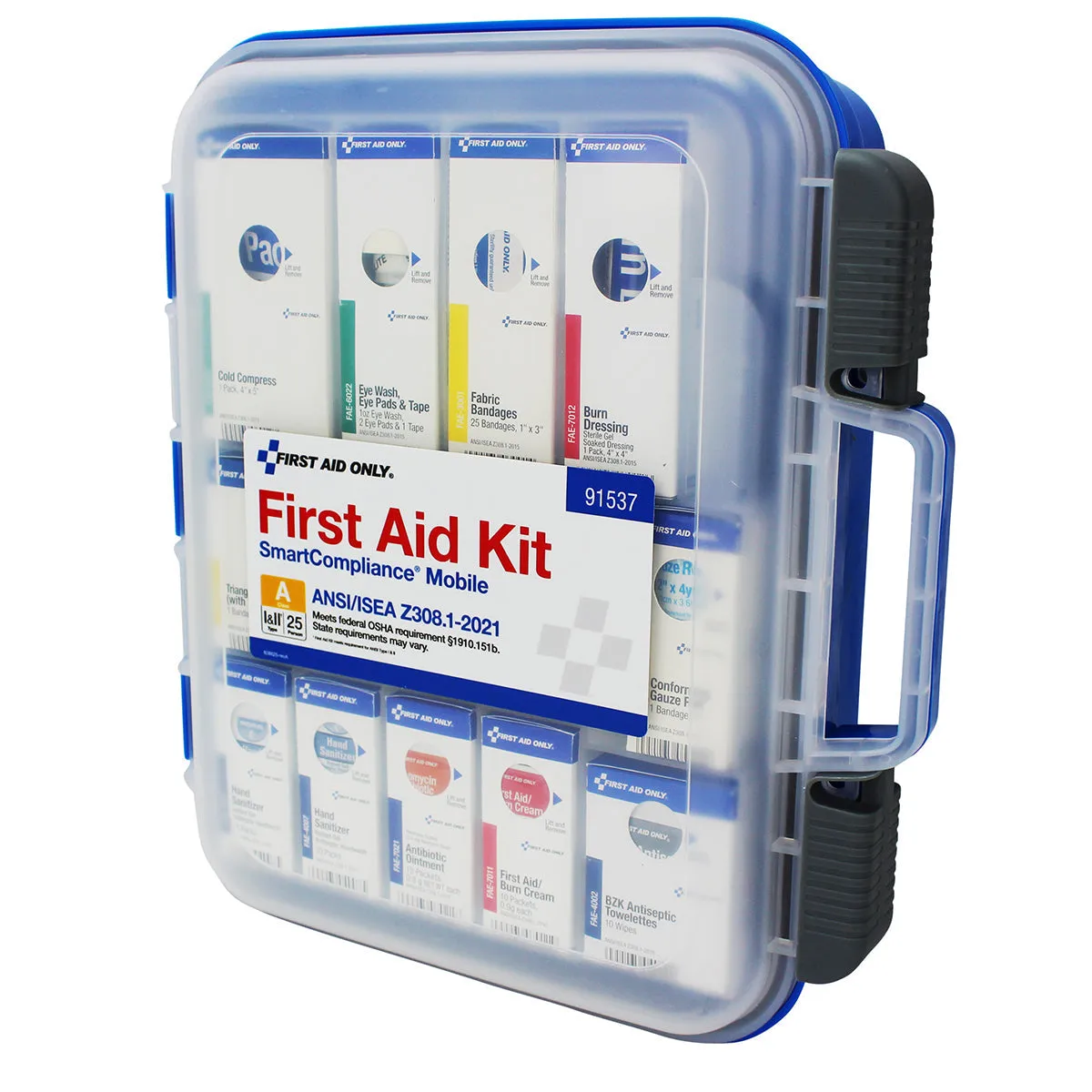 SmartCompliance Mobile 25 Person ANSI A Clear Front First Aid Kit, ANSI 2021 Compliant