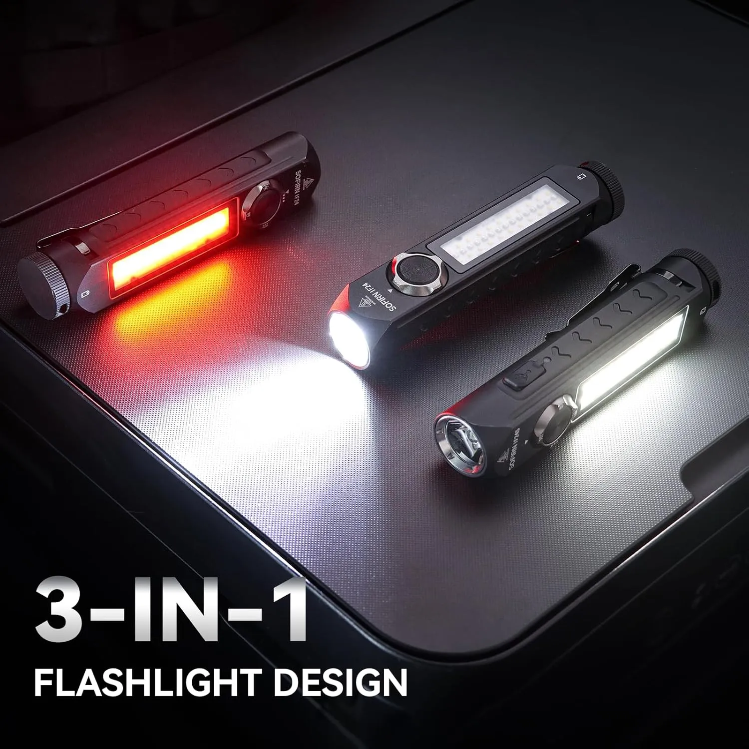 Sofirn IF24 Rechargeable Flashlights High Lumens, 2000LM Flashlights for Emergencies Home, LED Work Light, Multifunctional Powerful Pocket Flashlight, Magnetic Flashlight for EDC, Triple Light Sources