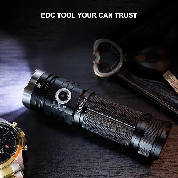 Sofirn SP33 V3 Super Bright Flashlight 3500 High Lumens, USB C Rechargeable Flashlight with Powerful LED, for Camping Hiking Walking
