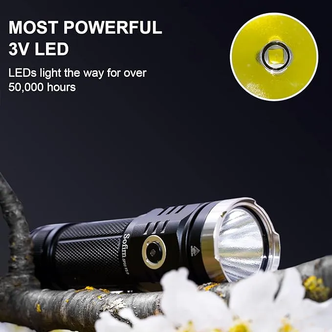 Sofirn SP33 V3 Super Bright Flashlight 3500 High Lumens, USB C Rechargeable Flashlight with Powerful LED, for Camping Hiking Walking