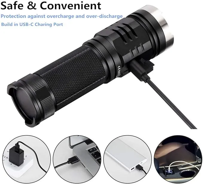 Sofirn SP33 V3 Super Bright Flashlight 3500 High Lumens, USB C Rechargeable Flashlight with Powerful LED, for Camping Hiking Walking