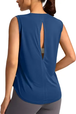 Soothfeel Womens Workout Tops for Women Sleeveless Tennis Yoga Shirts Lightweight Loose Athletic Running Tank Tops