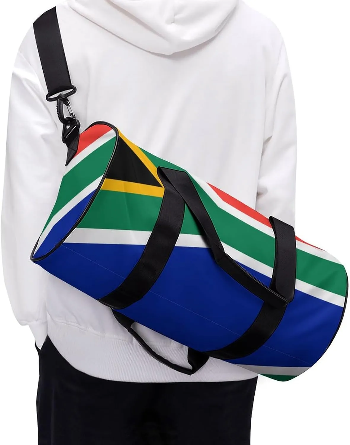 South African Flag Sports Duffel Bag for Boys Girls Dry Wet Separation Overnight Gym Bag