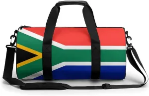 South African Flag Sports Duffel Bag for Boys Girls Dry Wet Separation Overnight Gym Bag