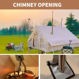 Spacious 8Person Khaki Tent Easy Waterproof Camping