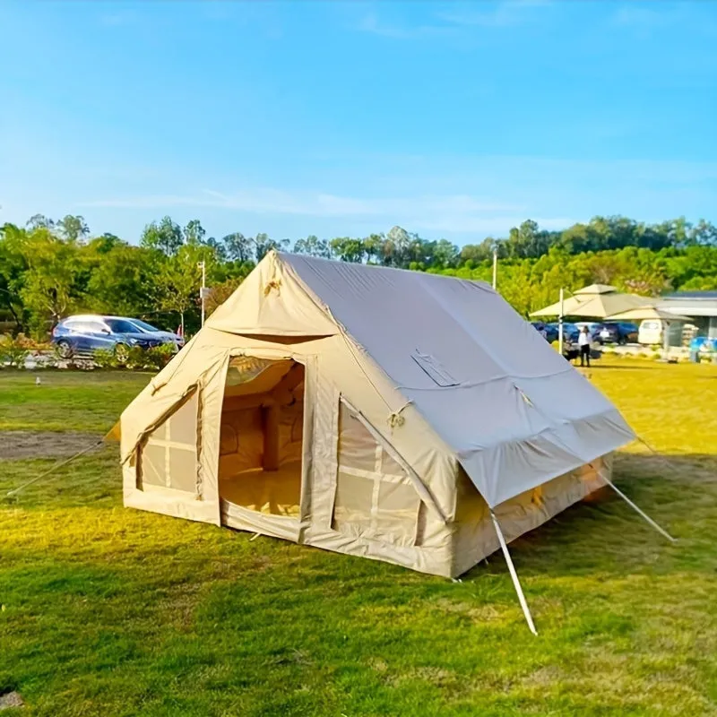 Spacious 8Person Khaki Tent Easy Waterproof Camping