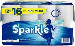 Sparkle Paper Towels, 12 = 16 Regular Rolls, Modern White, Pick-a-Size