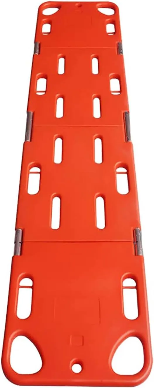 Spine Board Stretcher Backboard - Portable Portable Patient Transport Rescue with Neck Brace & Head Bed, Lightweight PE Plastics Ambulance Stretcher Gurney for Patient,Orange-Package 2