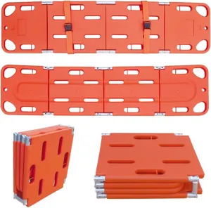 Spine Board Stretcher Backboard - Portable Portable Patient Transport Rescue with Neck Brace & Head Bed, Lightweight PE Plastics Ambulance Stretcher Gurney for Patient,Orange-Package 2