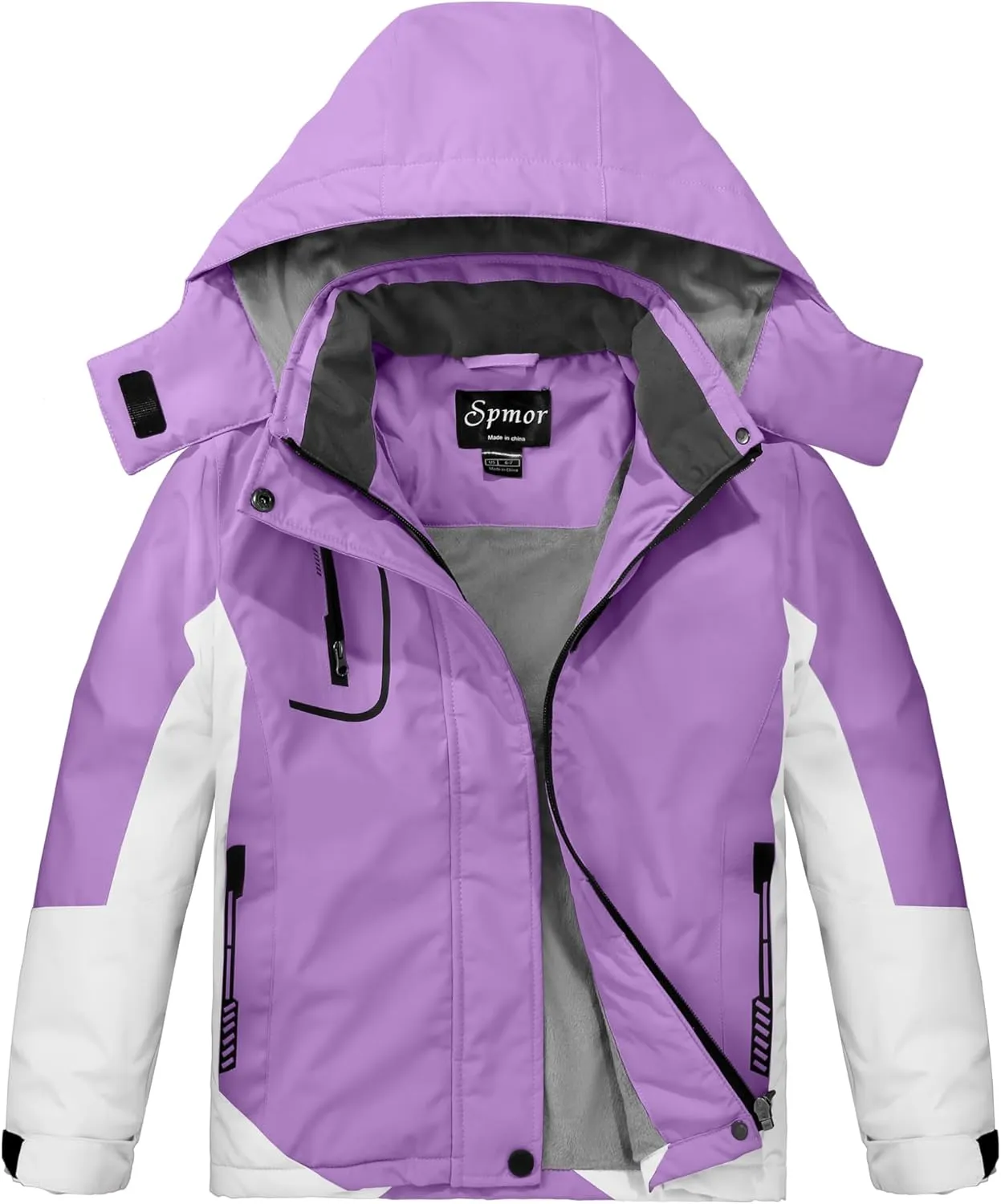 Spmor Girls' Waterproof Ski Jacket Warm Coat Windproof Winter Snowboarding Jacket