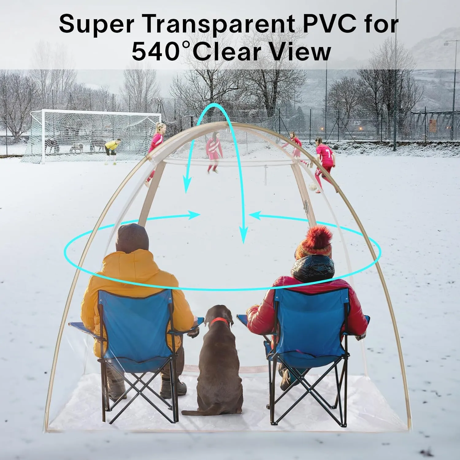 Sports Tent Clear Bubble Tent Weatherproof Pod Igloo Tent Winter Pop up Tent for Outside Soccer Tent Cold Weather Tent
