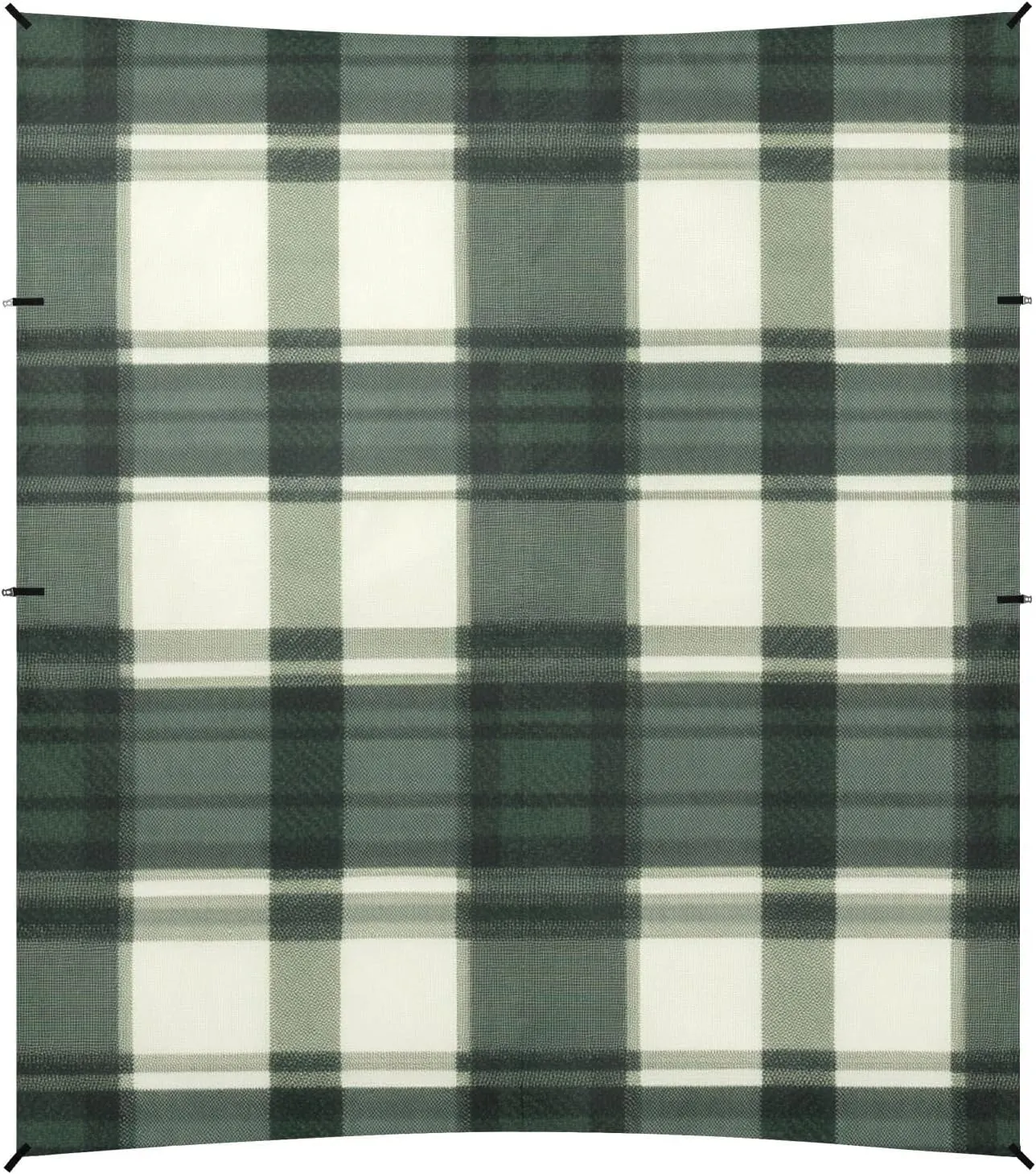Springgreen Buffalo Plaid Check Tartan Scotland Foldable Beach Canopy UPF50  Protection Lightweight Outdoor Sun Shade with Sand Shovel for Family Trips, Picnics & Camping