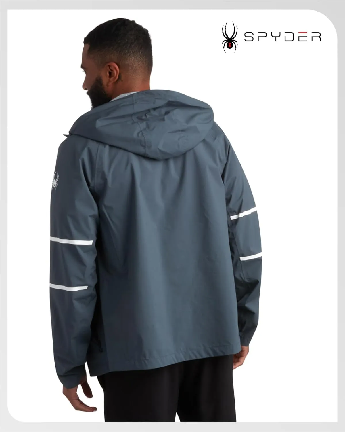Spyder Mens Rain Jacket - Waterproof Lightweight Hooded Windbreaker, Outerwear Jacket for Golf, Hiking and Outdoor (S-XL)