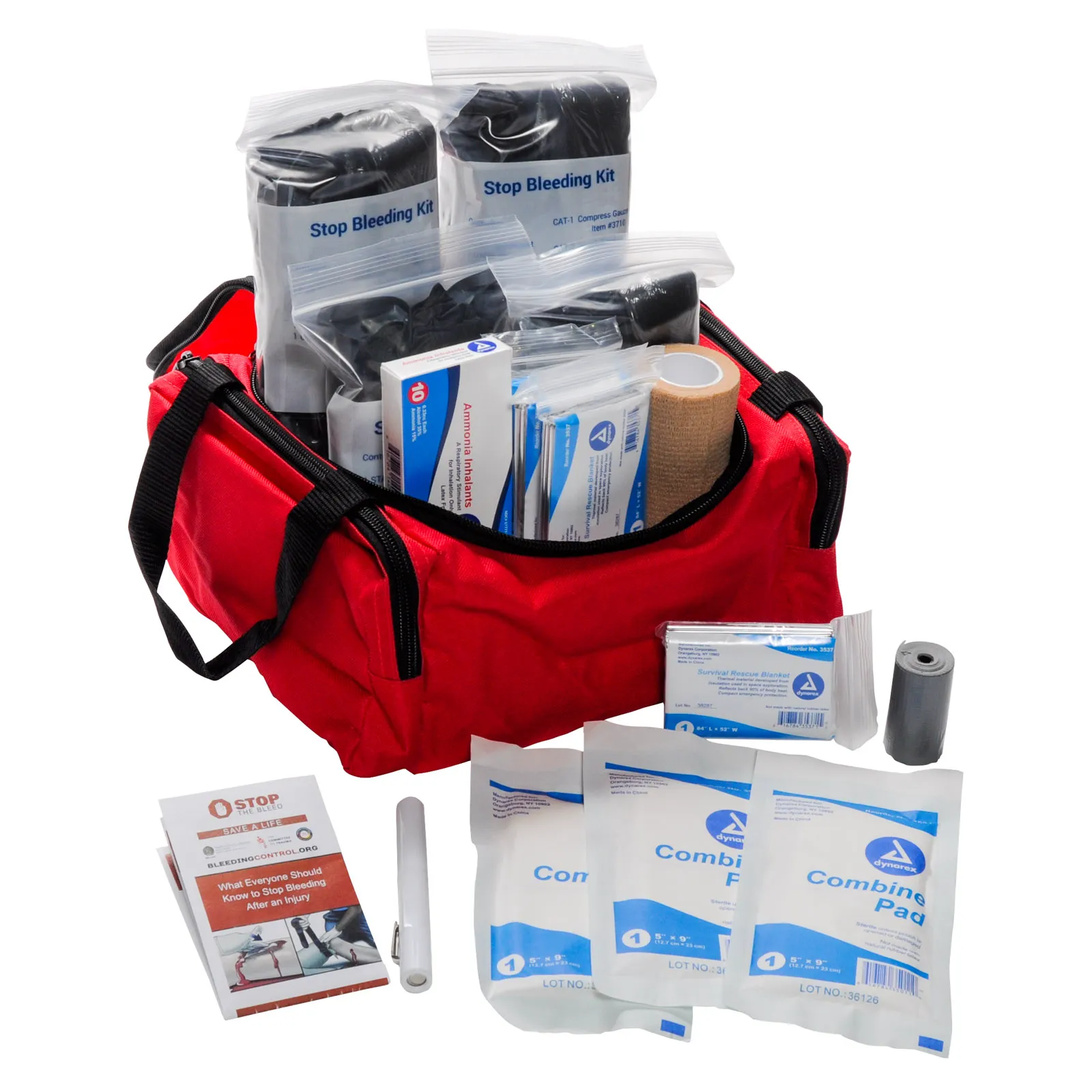 STAT Stop the Bleed Trauma Kit 4 Pack Red Bag