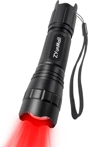 Stepless Dimming Red Light Flashlight: 620nm-630nm High Purity, Adjustable Brightness and Focus for Night Observation, Astronomy, and Aviation