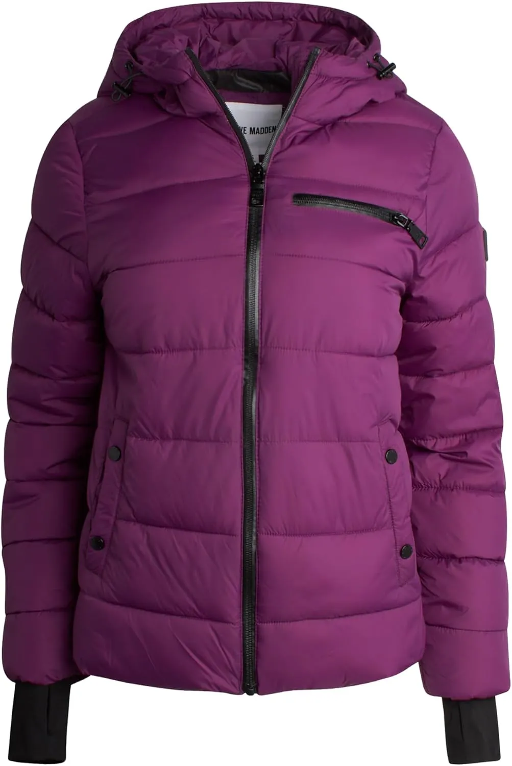 Steven Madden Women Winter Jacket - Packable Quilted Puffer Parka Coat - Hooded Outerwear Windbreaker Jacket for Women, S-XL