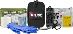 Stop The Bleed Kit – Advanced Bleeding Control Black Nylon Pouch, Easy-to-Use Hemorrhage Control Kit, Emergency First Aid with Tourniquet and Emergency Hemostatic Bandage