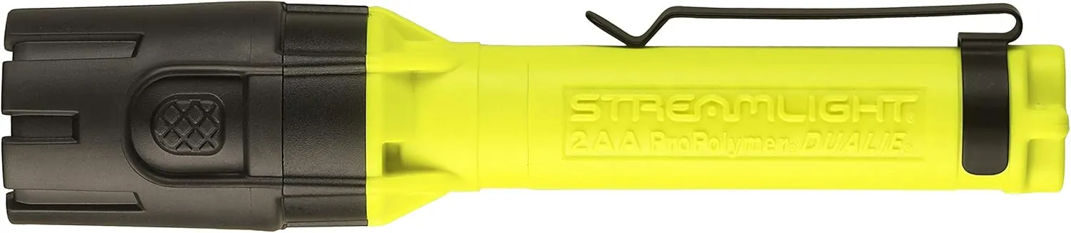 Streamlight 67751 Dualie 2AA 175-Lumen Dual Beam Flashlight w/Pocket Clip and Magnetic Base, Box, Yellow