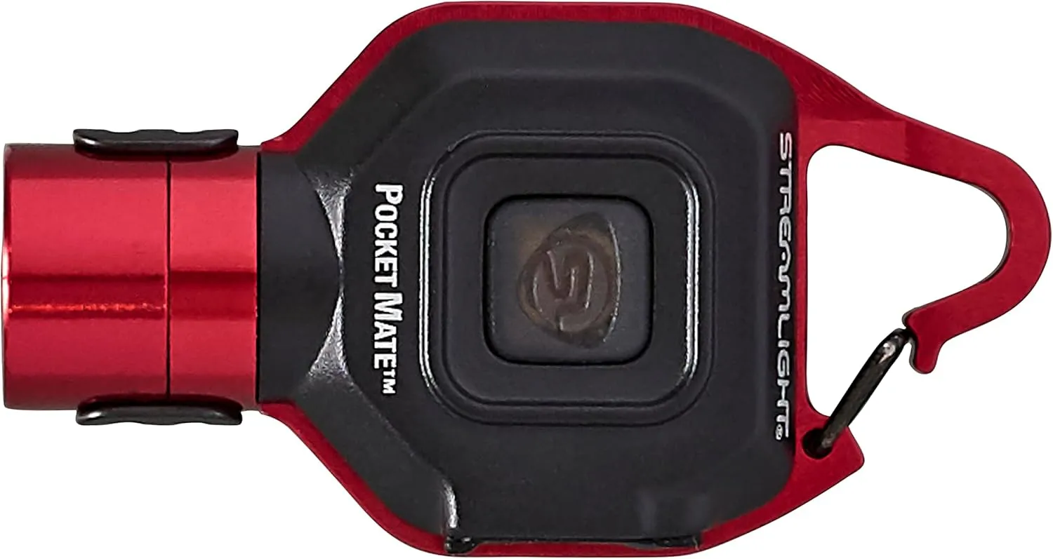 Streamlight 73301 Pocket Mate 325-Lumen Keychain/Clip-on USB Rechargeable Flashlight, Red