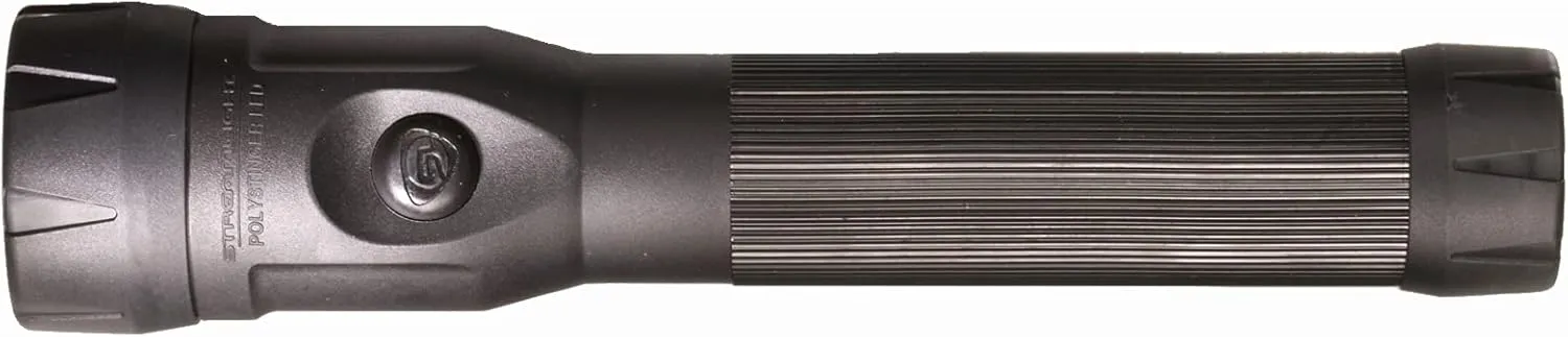 Streamlight 76132 PolyStinger LED 485-Lumen Rechargeable Flashlight with 120-Volt AC/12-Volt DC Smart Charger and 1 Piggyback Holder, Black