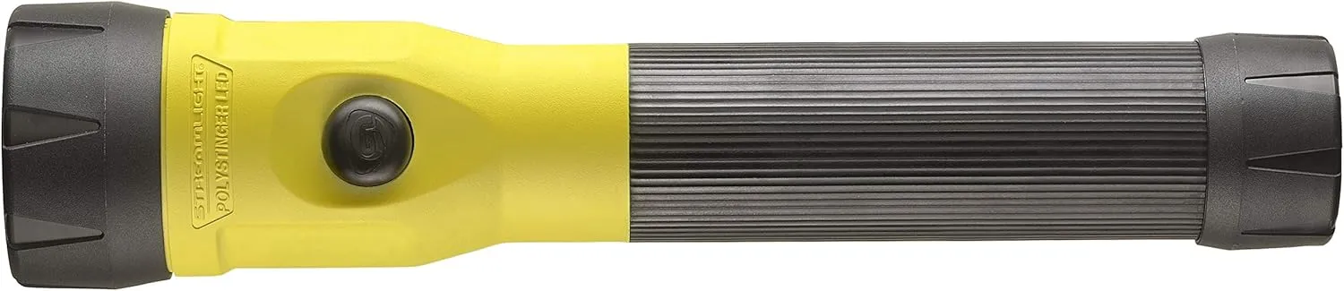 Streamlight 76182 PolyStinger LED 485-Lumen Rechargeable Flashlight with 120-Volt AC/DC Charger and 1 Piggyback Holder, Yellow