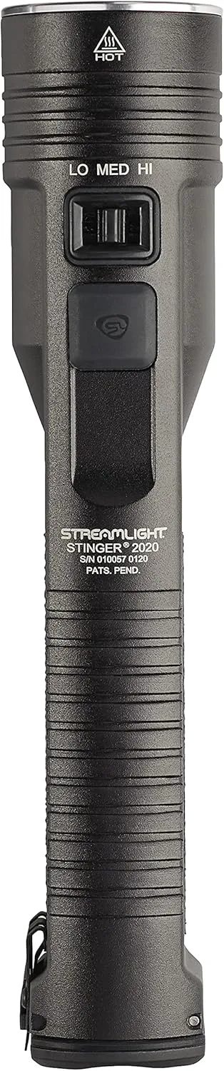 Streamlight 78100 Stinger 2020 2000-Lumen Rechargeable Professional Flashlight with Y USB Cord and without Charger, Black