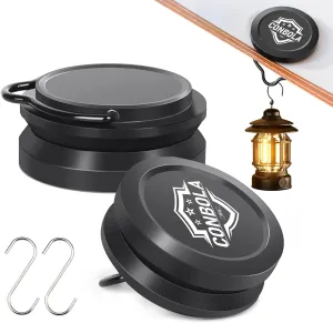 Strong Magnet Hooks for Camping Heavy Duty Tent Accessories 2pcs Magnetic Hook with 2 S-Hooks for Tent, Outdoor Hanger for Lanterns,Camping Essentials,Portable and Lightweight for Car,Boat