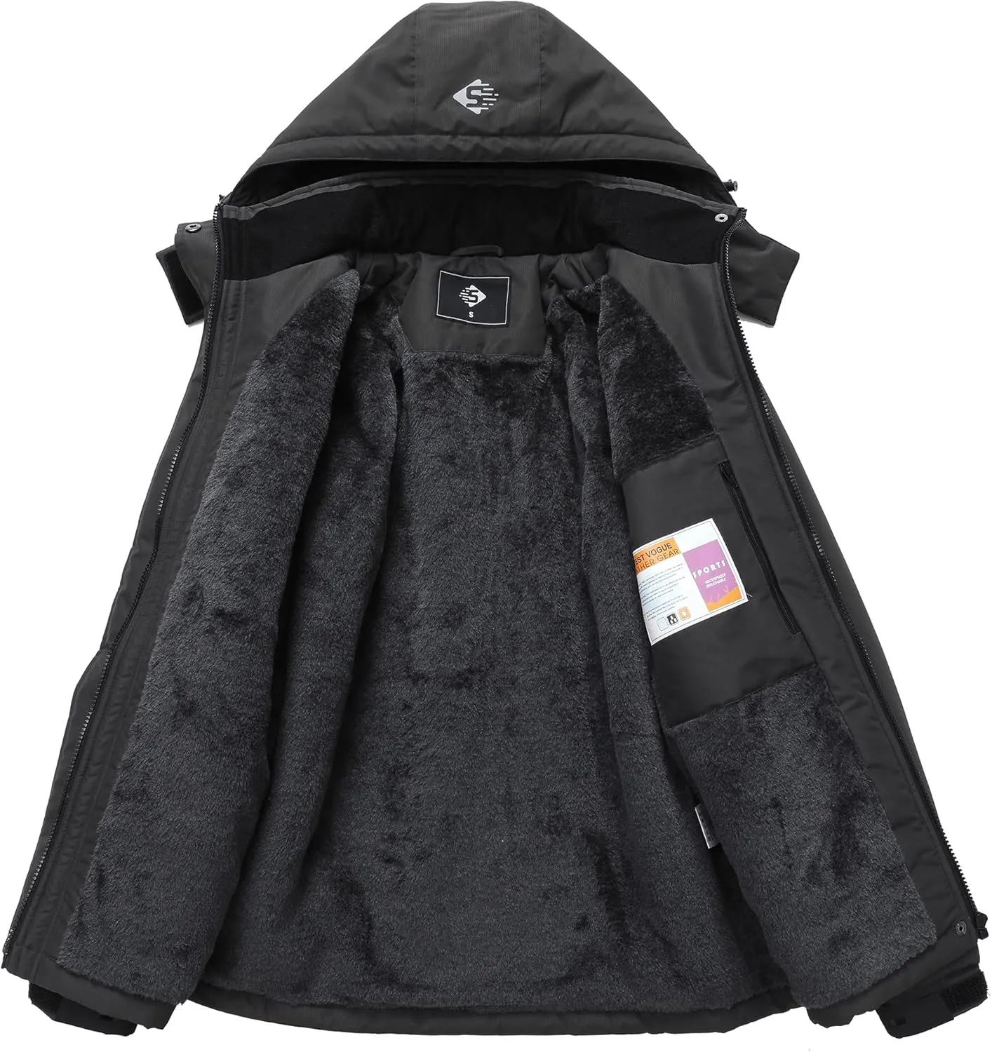SUOKENI Women's Waterproof Ski Jacket Warm Winter Coat Snowboard Rain Jacket Hooded Windbreaker