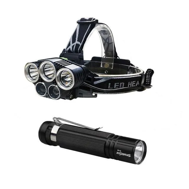 Super Bright 3x T6 LED   2x Q5 LED Headlamp Waterproof Head Light Flashlight 18650 Torch Lamp Bicycle Light Wholesale 40OT17