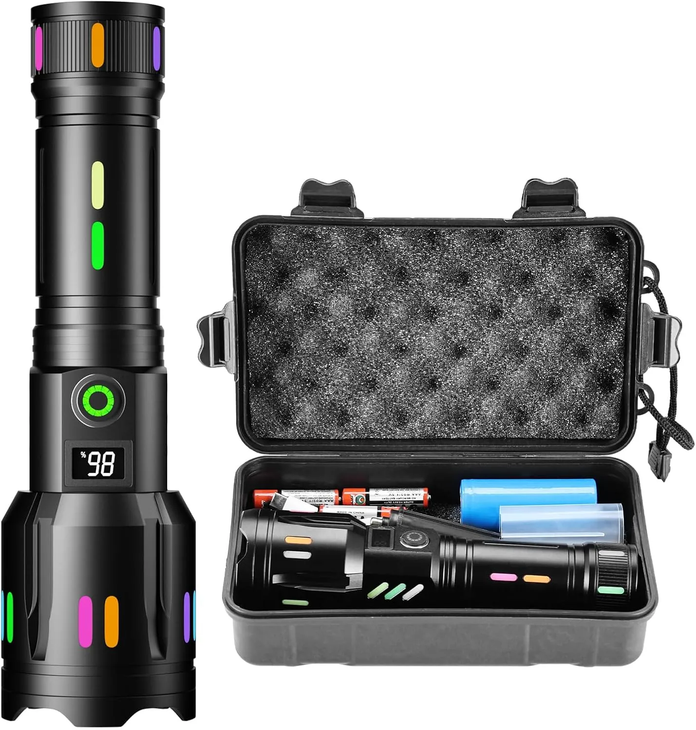 Super Bright led Lights, high Lumen Powerful Rechargeable flashlights, Torch Light Waterproof, Handheld Magnetic Compact Flashlight for Emergencies for Camping, Emergency，Tactical