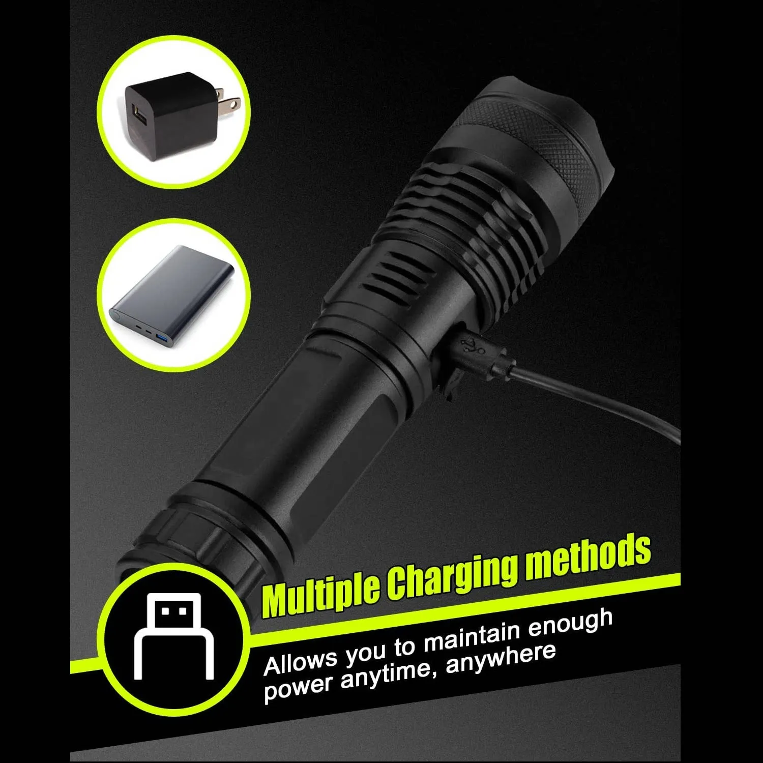 Super Bright LED Rechargeable Flashlight - 5000 Lumens
