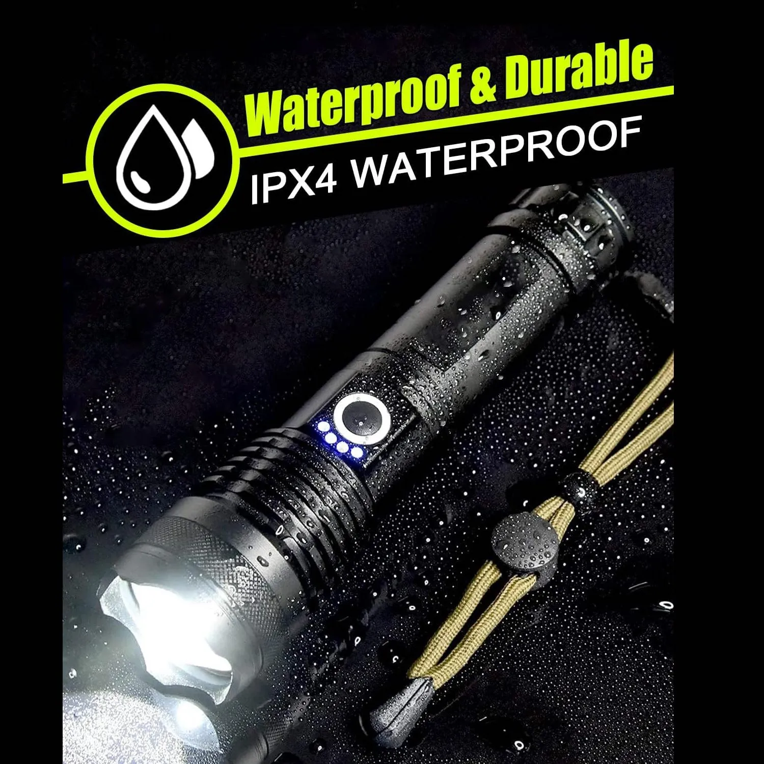 Super Bright LED Rechargeable Flashlight - 5000 Lumens