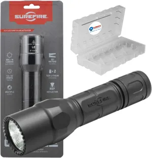 SureFire G2X LE Compact LED Flashlight 600 Lumen Tactical Light, Black Bundle with a Lightjunction Battery Box