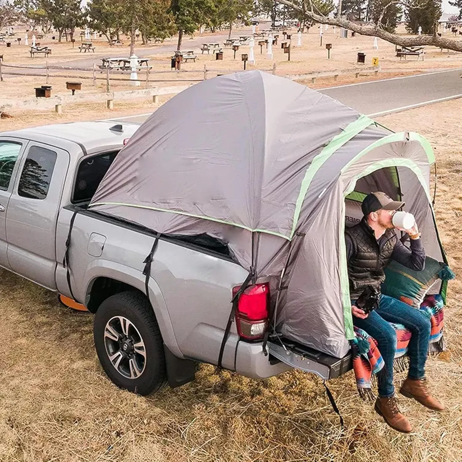 SUV Tent for Camping, Car Tent,Truck Bed Tent, 2-3 Person Pickup Truck Tent with Rainfly and Carry Bag, Waterproof PU1800mm Double Layer Truck Tent for Camping Traveling Outdoor Activities