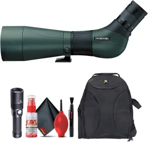 Swarovski Optik HD-ATS 65 Spotting Scope with 45 Degree Angle Viewing   Padded Backpack   Flashlight   Cleaning Kit