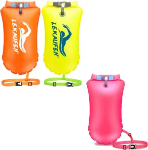 Swim Buoy for Open Water, 20L Swim Safety Float Waterproof Dry Bag for Swimmers Triathletes Kayakers Snorkelers, Swimming Pull Buoy for Safer Swim Training