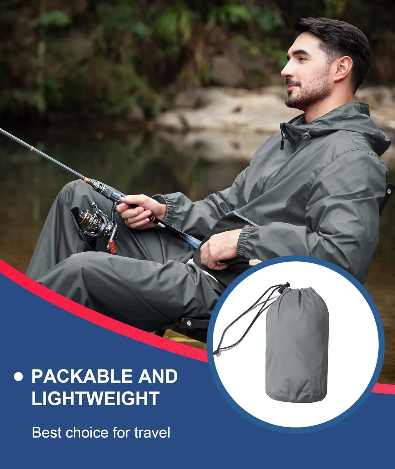 SWISSWELL Men's Rain Jacket Windbreaker Packable,Lightweight Golf Rain Coat Inner Pocket for Camping Hiking Cycling