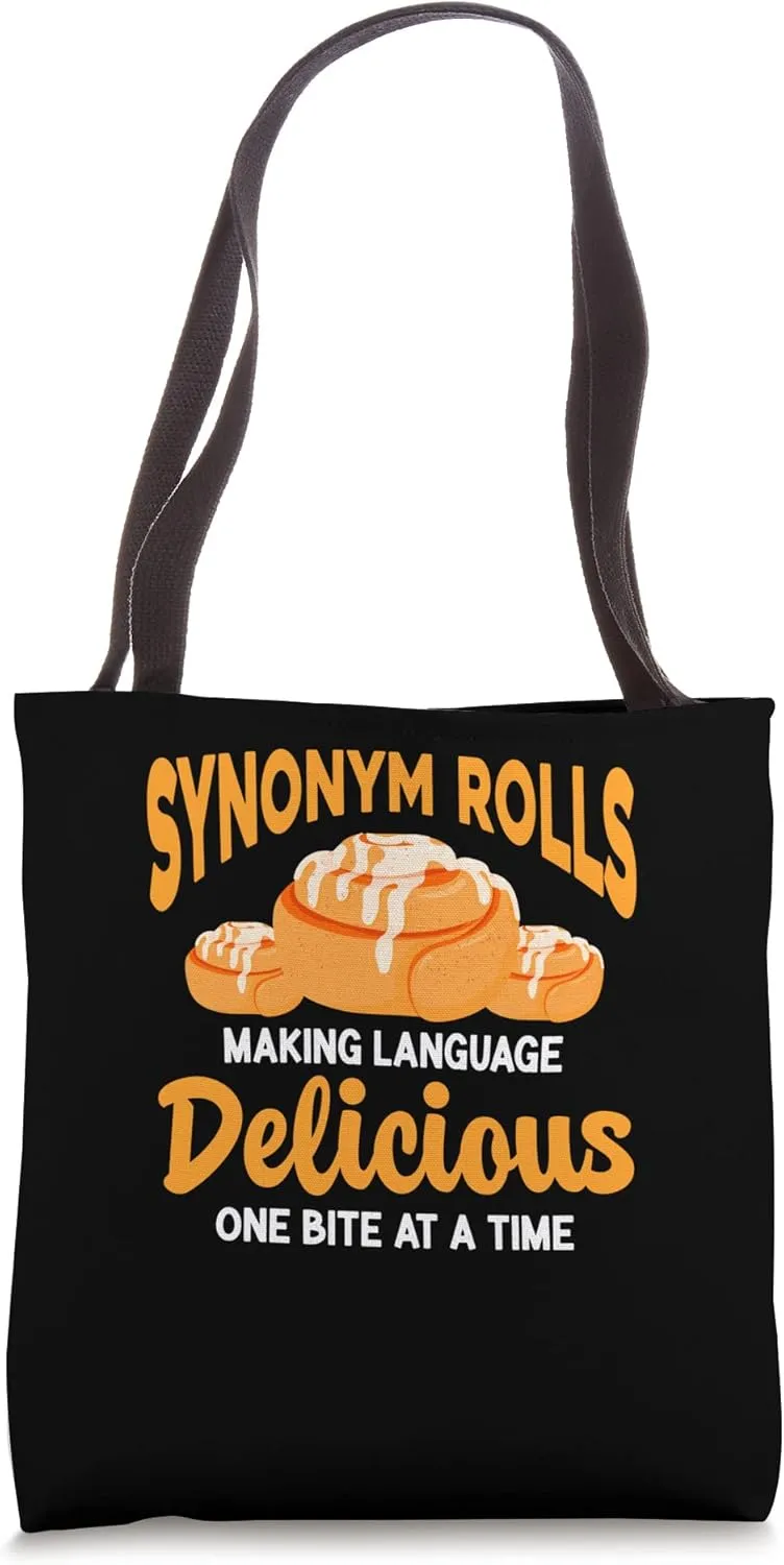 Synonym Rolls Grammar Cinnamon Roll Bread English Teacher Tote Bag