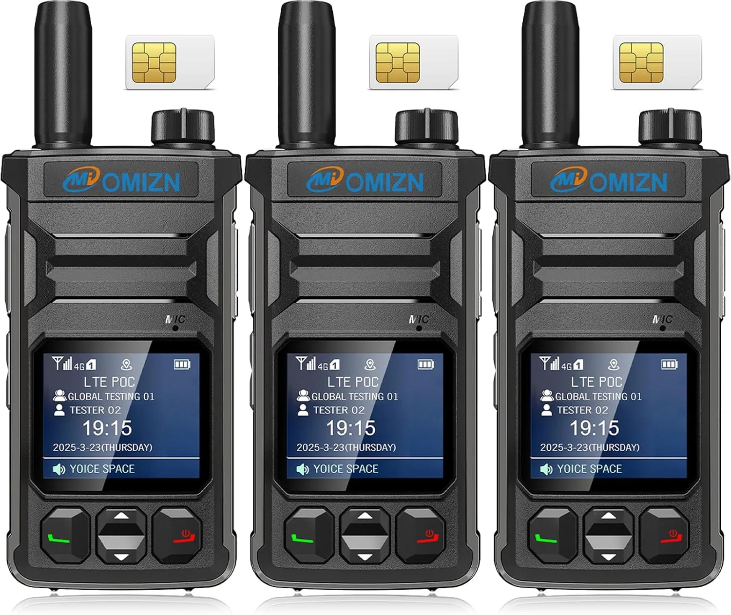 T6 Ultra-Thin Global Walkie Talkie with SIM Card Unlimited Range Nationwide Cellular Network PoC Two Way Radio Long Range 2000mAh MON Zinc Alloy AES256 Noise Reduction Type-C Charging 3 Pack