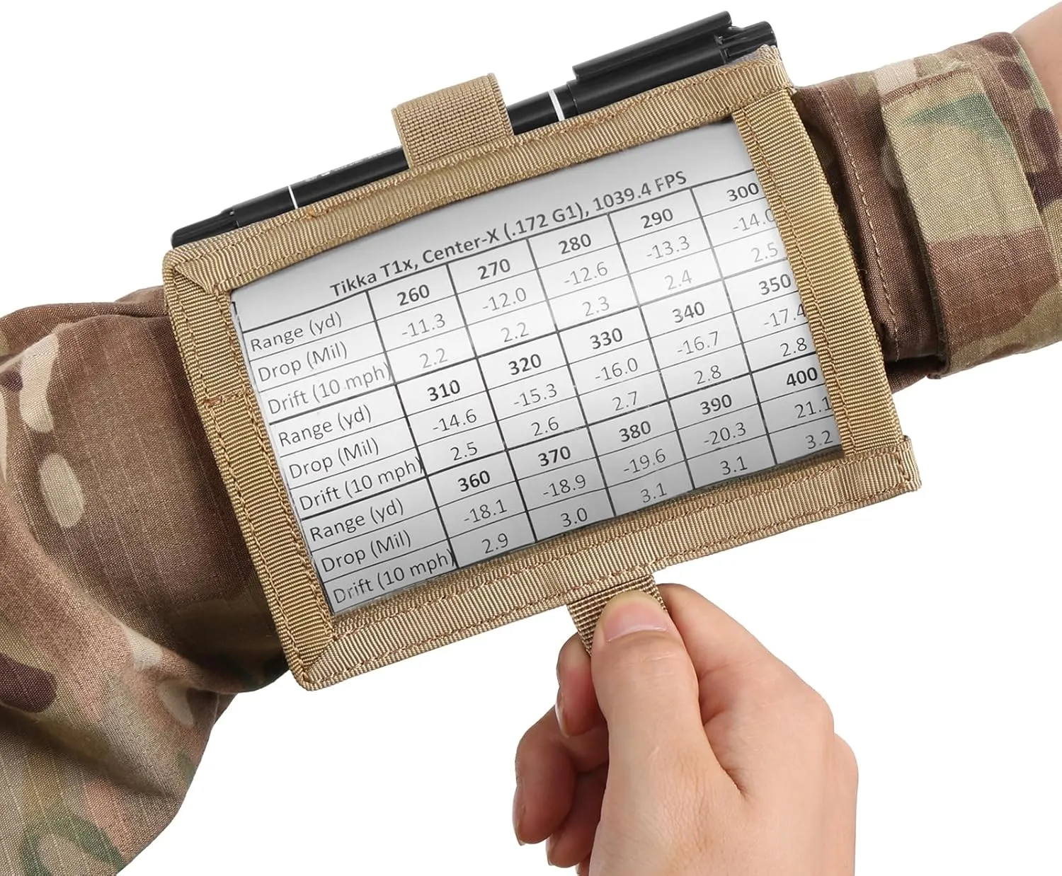 Tactical Armband Sleeve Storage Kit QB Wrist Map Holder Arm Pouch DOPE Card Holder for Shooting Rescue Surveillance and Field Measurements