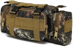 Tactical Fanny Pack Military Assault Waist Bag Hip Belt MOLLE Sling Army Shoulder Bag Camera Handlebar Range Bags (Leaves)
