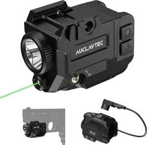 Tactical Flashlight with Laser Sight Combo with Magnetic Charging, 500 Lumen LED with Strobe for Glock or Picatinny (MIL-STD-1913) Rails LED Pistol Light（Green Laser）