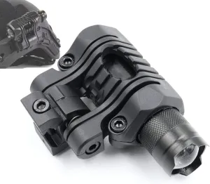 Tactical Helmet Light with Mount Mini LED Helmet Flashlight 300 lumens LED with Strobe, Fits 20mm Picatinny Rail Mount (Black)