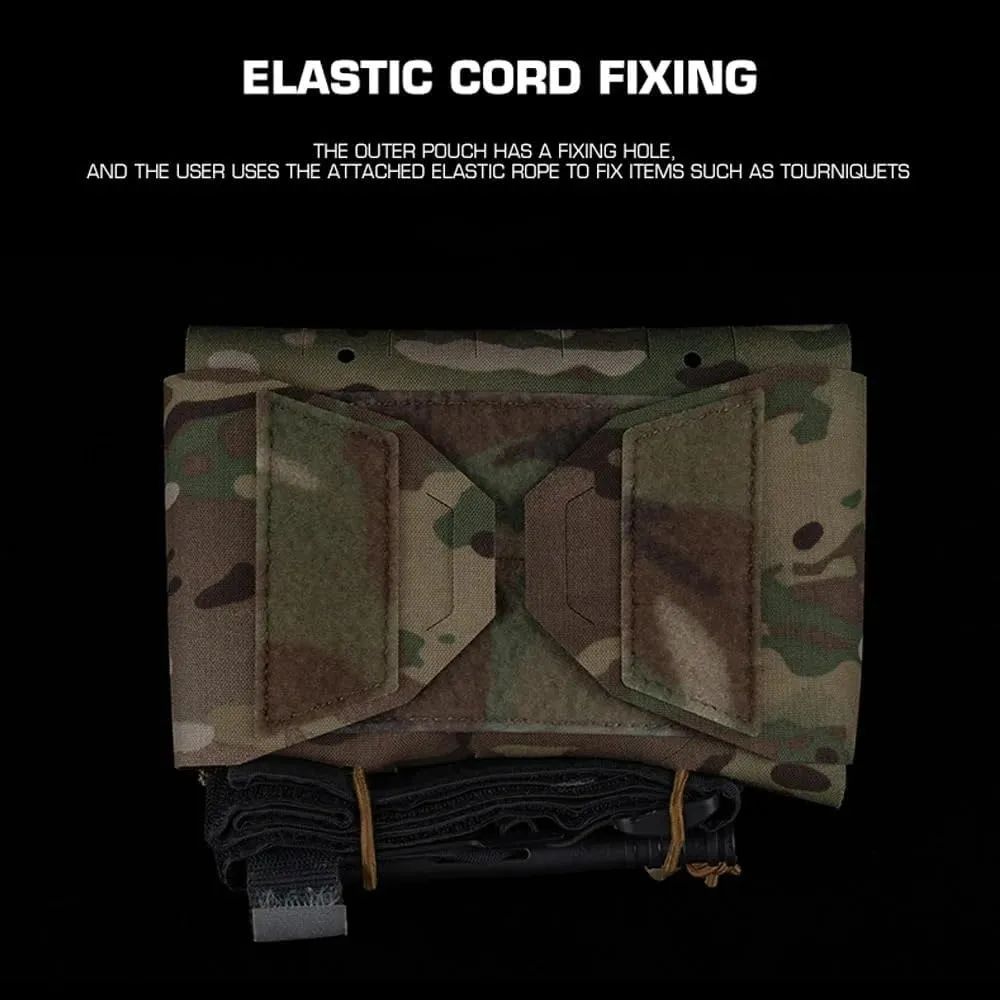 Tactical MOLLE Pouch Medical First Aid Kit Split Design Hunting Survive Emergency Tools Storage Bag(OD)