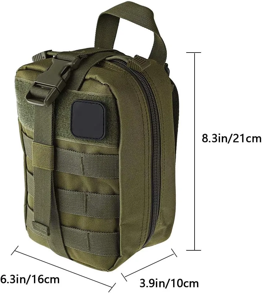 Tactical MOLLE Rip Away EMT Medical Pouch, Empty IFAK Medical First Aid Kit Bag EDC Military First Aid Utility Pouch (Bag Only)