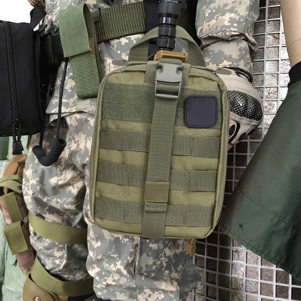 Tactical MOLLE Rip Away EMT Medical Pouch, Empty IFAK Medical First Aid Kit Bag EDC Military First Aid Utility Pouch (Bag Only)
