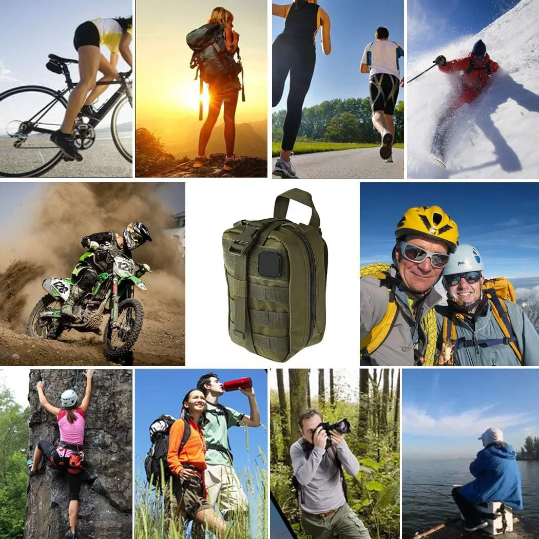 Tactical MOLLE Rip Away EMT Medical Pouch, Empty IFAK Medical First Aid Kit Bag EDC Military First Aid Utility Pouch (Bag Only)