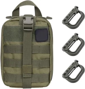 Tactical MOLLE Rip Away EMT Medical Pouch, Empty IFAK Medical First Aid Kit Bag EDC Military First Aid Utility Pouch (Bag Only)
