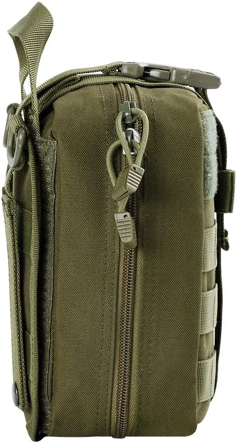 Tactical MOLLE Rip Away EMT Medical Pouch, Empty IFAK Medical First Aid Kit Bag EDC Military First Aid Utility Pouch (Bag Only)